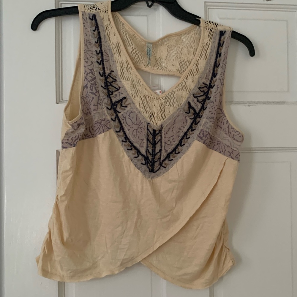 Free People Cream Tank Top